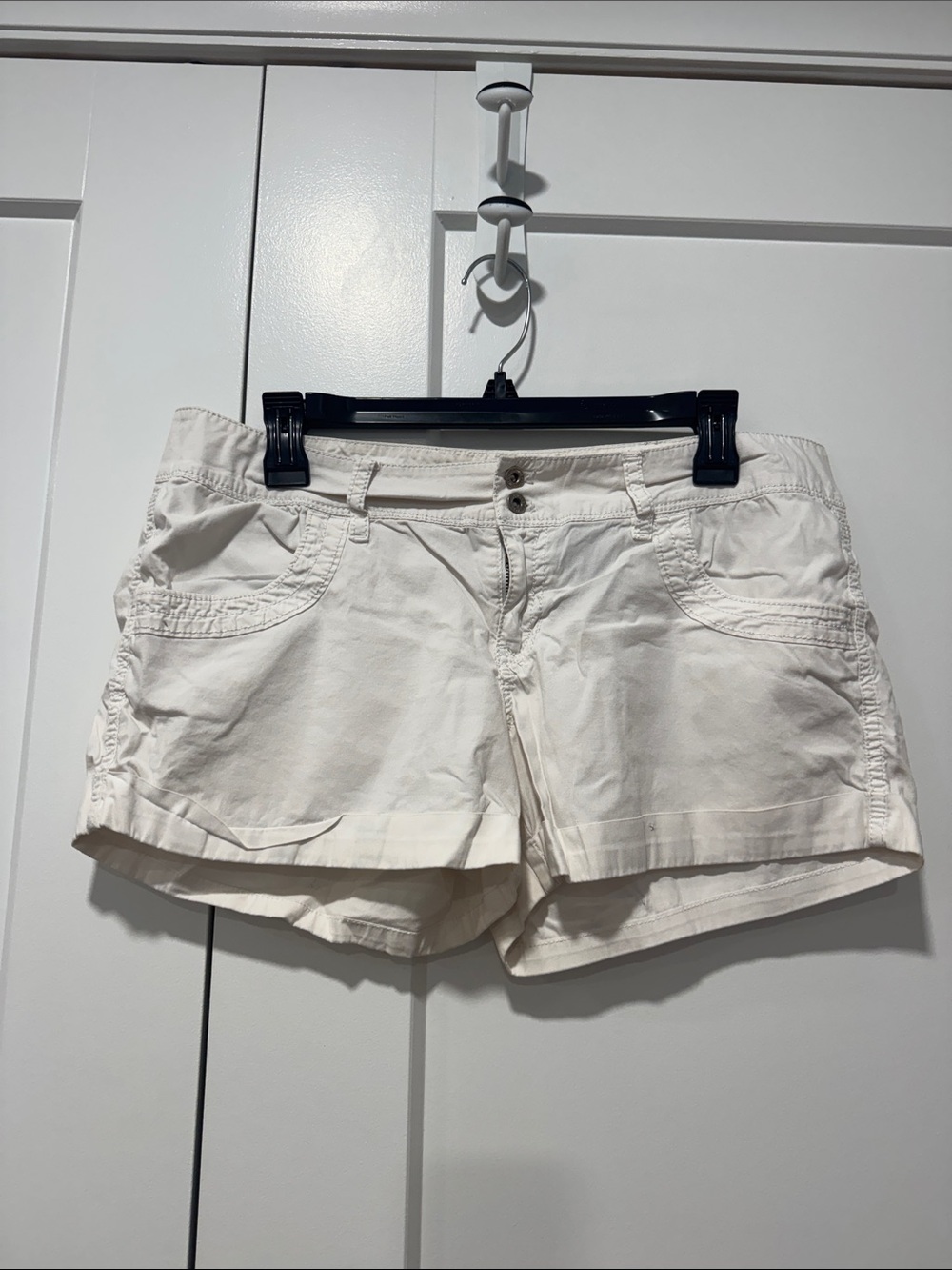DKNY White Cotton Casual Jean Shorts